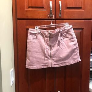 NWOT Zara Rose Pink Denim Mini Skirt
